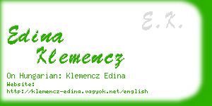 edina klemencz business card